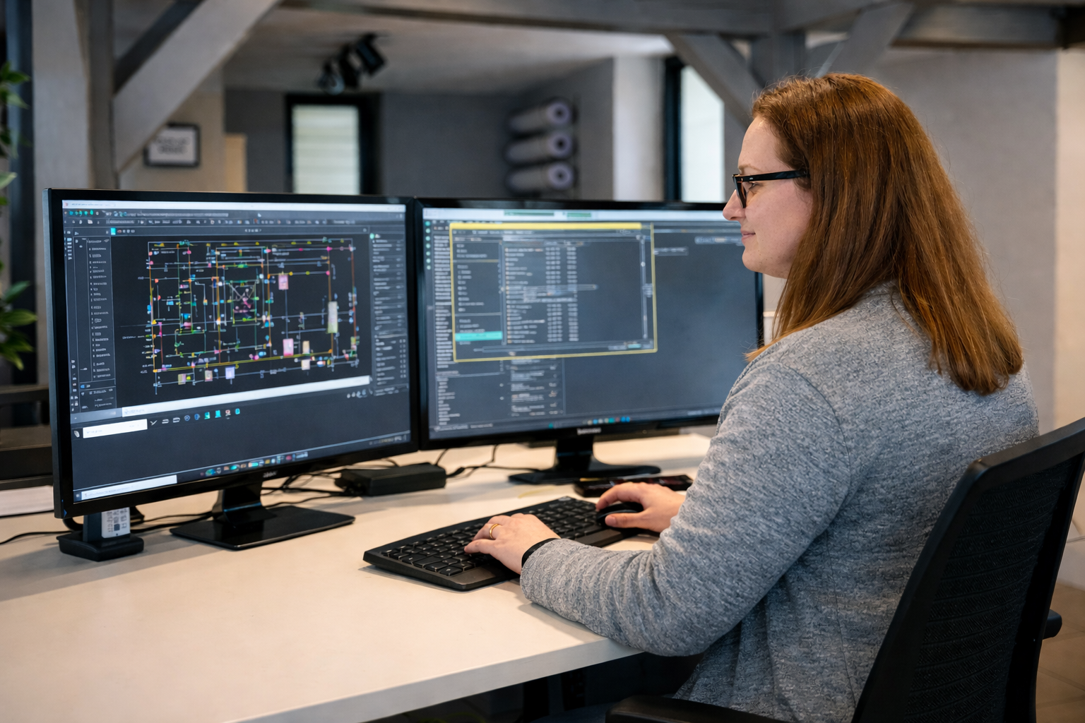 Frau Am Arbeitsplatz Im Buero